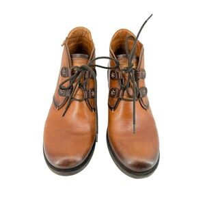 Pikolinos Ordino Le Mans Leather Ankle Boot Sz 39 US 8.5 Brown Boho Chukka Boot